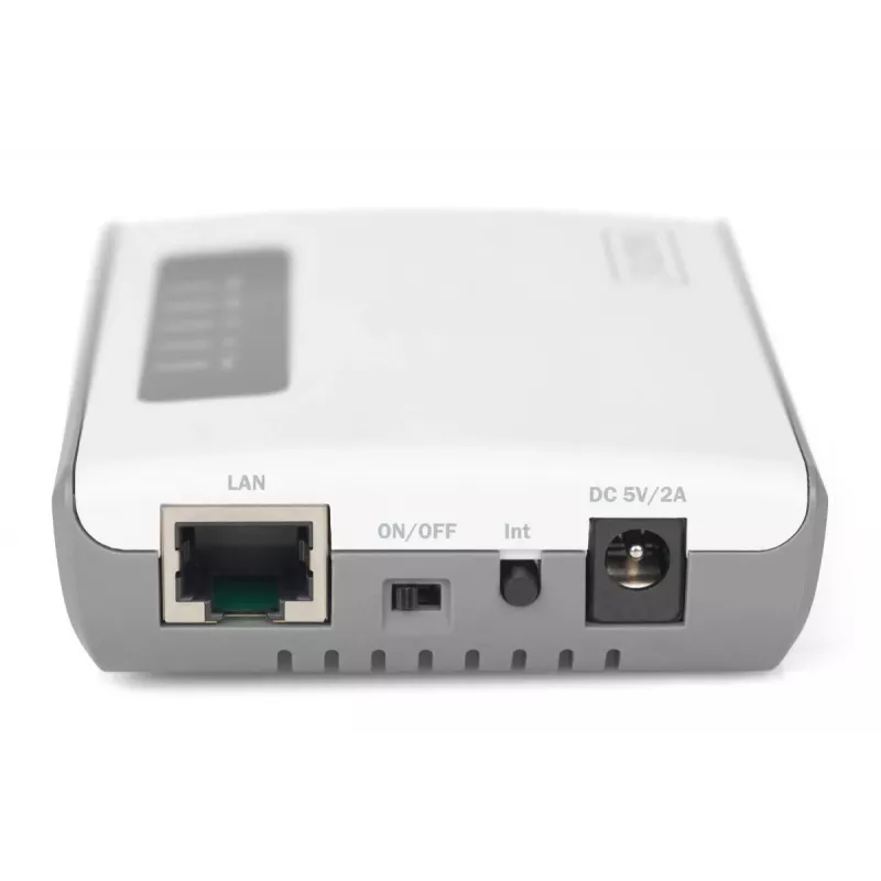 DIGITUS 2-portowy serwer sieciowy USB 2.0 Wi-Fi NAS koncentrator USB serwer wydruku