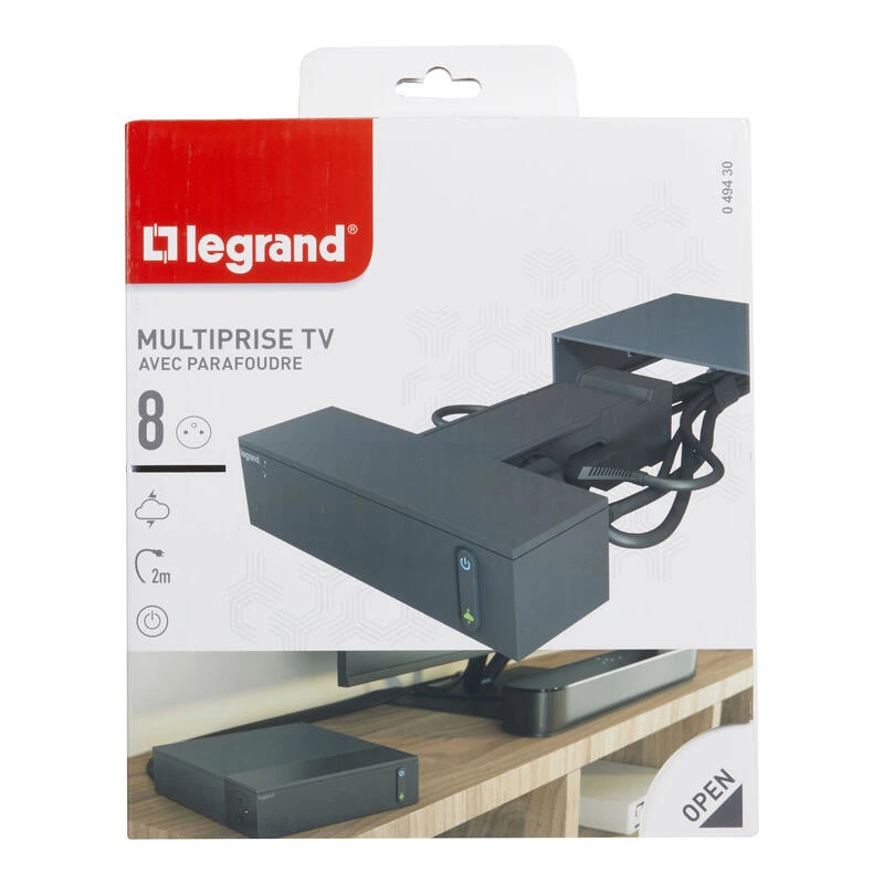 Legrand 049430 power extension 2 m 8 AC outlet(s) do użytku wewnętrznego Czarny