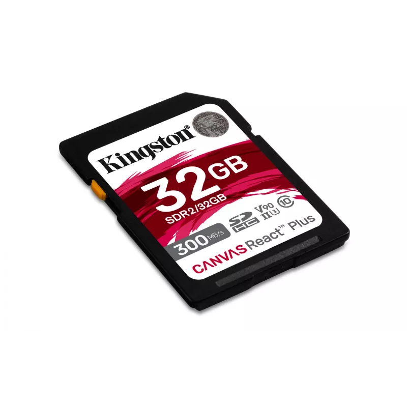 Kingston Technology 32 GB Canvas React Plus SDHC UHS-II 300R/260W U3 V90 do Full HD/4K/8K