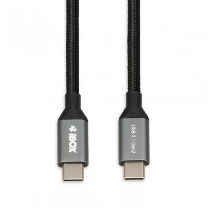 Kabel USB-C na USB-C IBOX IKUMTC31G2 USB 3.2 Gen 2, 1 m, czarny