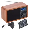 Radio przenośne Adler AD 1184 z cyfrowym tunerem DAB+/FM/AM, Bluetooth 5.0, 15W, SD/USB, budzik, czarny/drewno