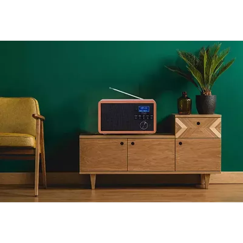 Radio przenośne Adler AD 1184 z cyfrowym tunerem DAB+/FM/AM, Bluetooth 5.0, 15W, SD/USB, budzik, czarny/drewno