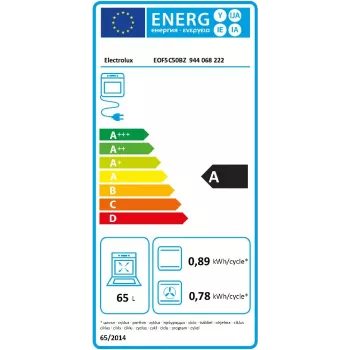Piekarnik elektryczny do zabudowy Electrolux EOF5C50BZ, 65 l, czyszczenie katalityczne, 8 programów, klasa A, czarny