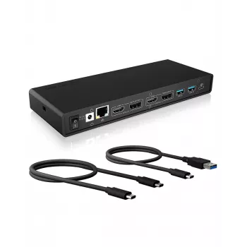 ICY BOX IB-DK2245AC Przewodowy USB 3.2 Gen 1 (3.1 Gen 1) Type-C Czarny