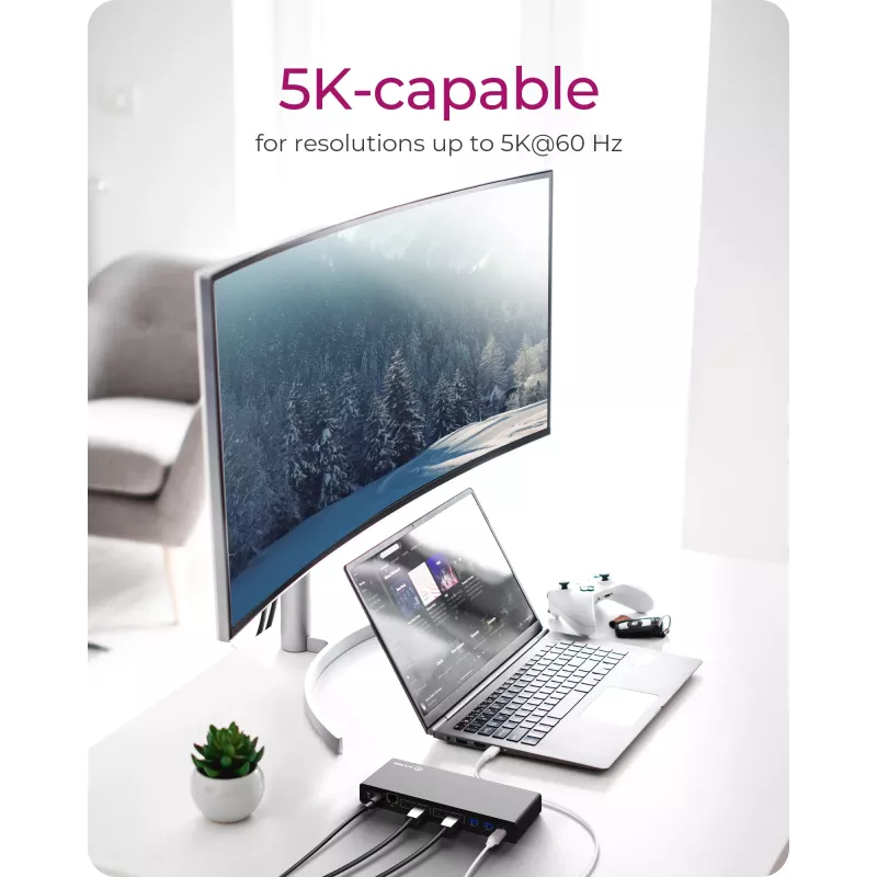 ICY BOX IB-DK2245AC Przewodowy USB 3.2 Gen 1 (3.1 Gen 1) Type-C Czarny