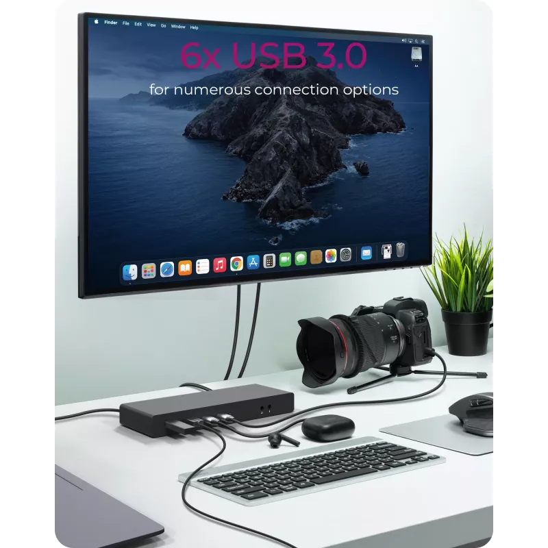 ICY BOX IB-DK2245AC Przewodowy USB 3.2 Gen 1 (3.1 Gen 1) Type-C Czarny
