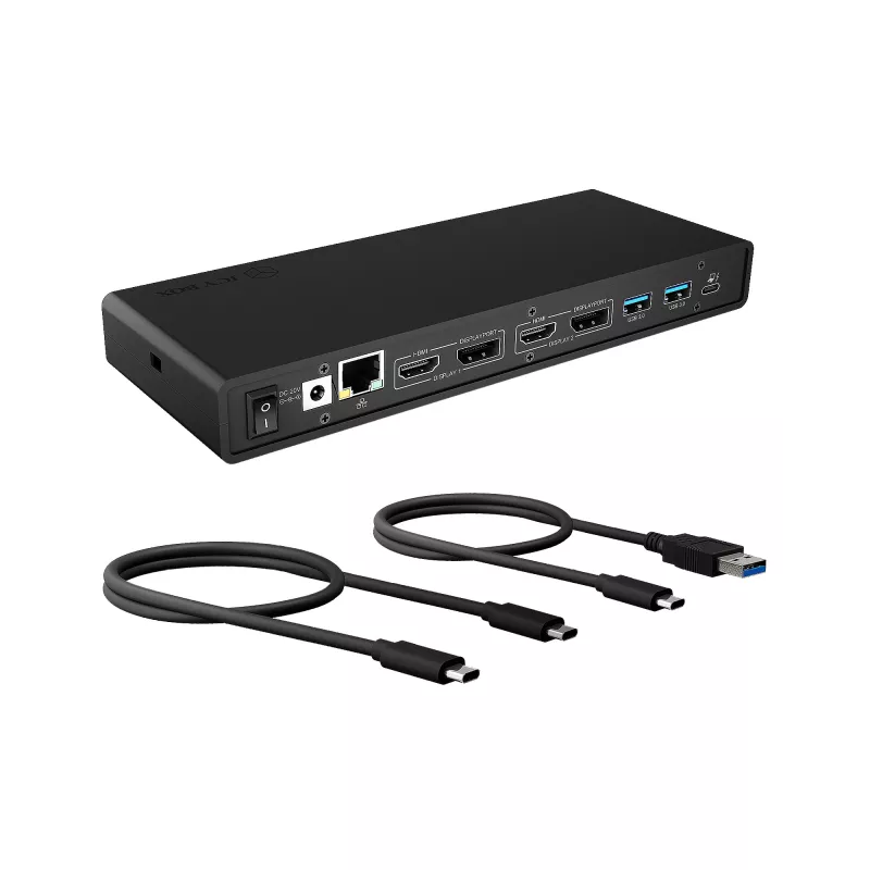 ICY BOX IB-DK2245AC Przewodowy USB 3.2 Gen 1 (3.1 Gen 1) Type-C Czarny