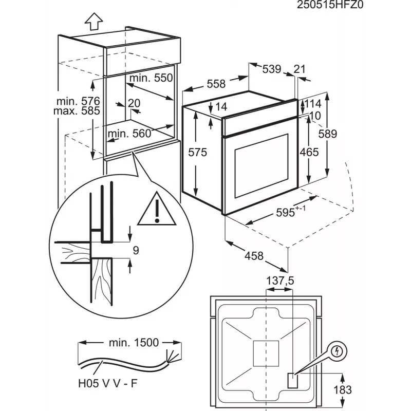 Electrolux EOF3H50BX 65 L Stal nierdzewna