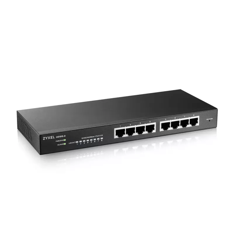 Zyxel GS1915-8 Zarządzany przełącznik L2 Gigabit Ethernet (10/100/1000) Czarny