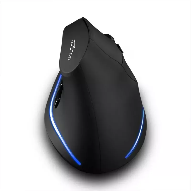 Bezprzewodowa mysz pionowa MEDIA-TECH MT1123, czarna, 2400 DPI, 5 przycisków, odbiornik RF USB