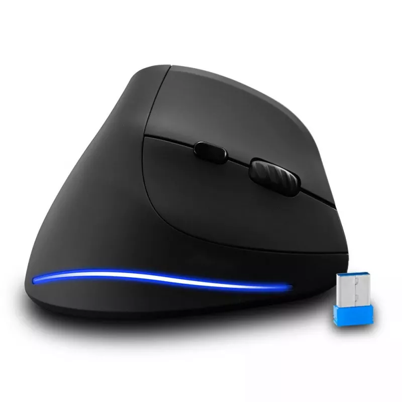 Bezprzewodowa mysz pionowa MEDIA-TECH MT1123, czarna, 2400 DPI, 5 przycisków, odbiornik RF USB