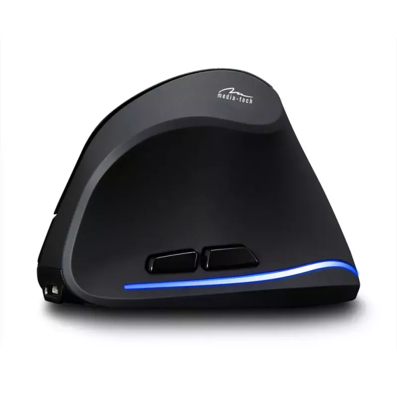 Bezprzewodowa mysz pionowa MEDIA-TECH MT1123, czarna, 2400 DPI, 5 przycisków, odbiornik RF USB