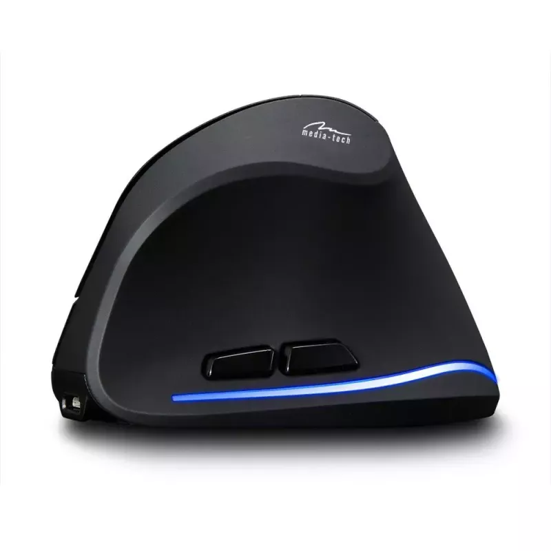 Bezprzewodowa mysz pionowa MEDIA-TECH MT1123, czarna, 2400 DPI, 5 przycisków, odbiornik RF USB