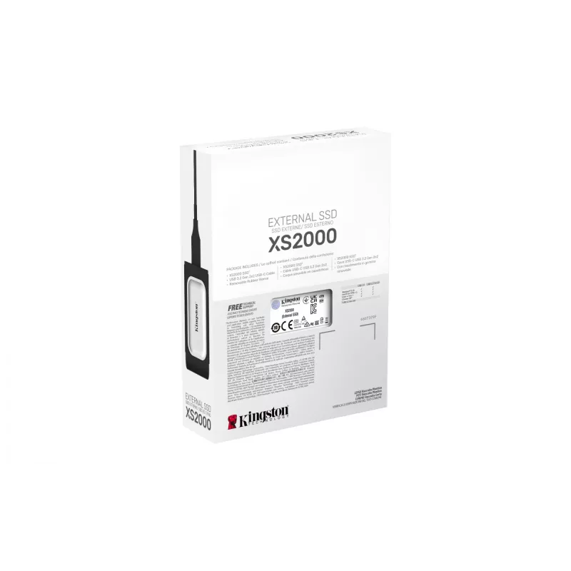Kingston Technology 4000G PORTABLE SSD XS2000, 4 TB, USB Type-C, 3.2 Gen 2 (3.1 Gen 2), 2000 MB/s, Czarny, Srebrny
