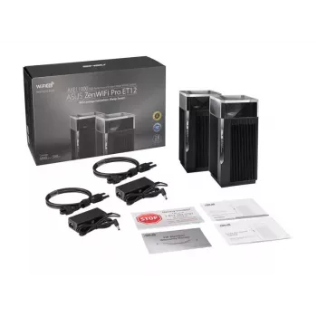 ASUS ZenWiFi Pro ET12 Tri-band (2.4 GHz / 5 GHz / 6 GHz) Wi-Fi 6E (802.11ax) Czarny 3 Wewnętrzne