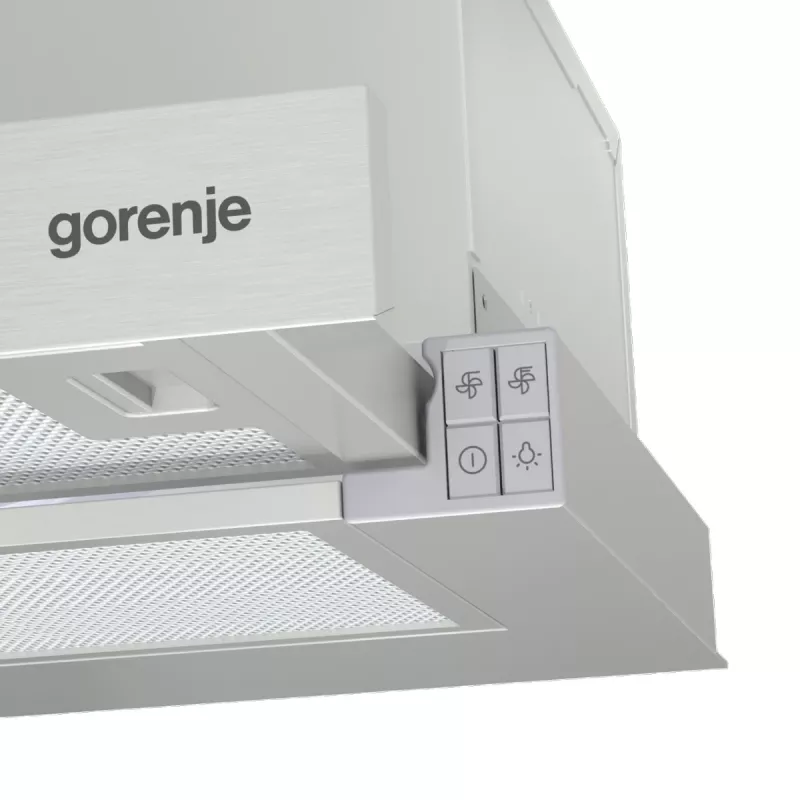 Okap kuchenny do zabudowy Gorenje TH62E3X, filtr aluminiowy, poziom hałasu: umiarkowany