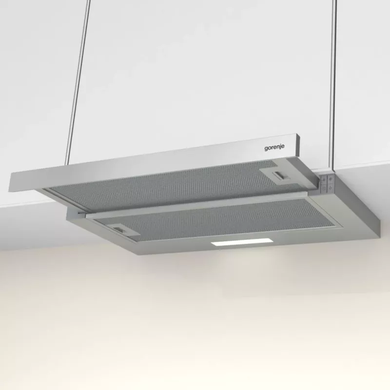 Okap kuchenny do zabudowy Gorenje TH62E3X, filtr aluminiowy, poziom hałasu: umiarkowany