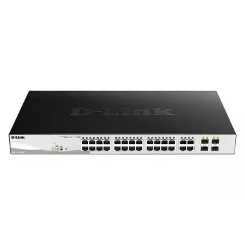 Zarządzalny przełącznik L2 Gigabit PoE D-Link DGS-1210-24P — 24x 10/100/1000 RJ-45, IEEE 802.3af/at, 56 Gbit/s, montaż w szafie rack, czarny