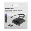 Czytnik kart QOLTEC 50634 USB Type-C, obudowa ABS, 90×69 mm, kabel 1,0 m, czarny