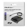 Czytnik kart QOLTEC 50634 USB Type-C, obudowa ABS, 90×69 mm, kabel 1,0 m, czarny