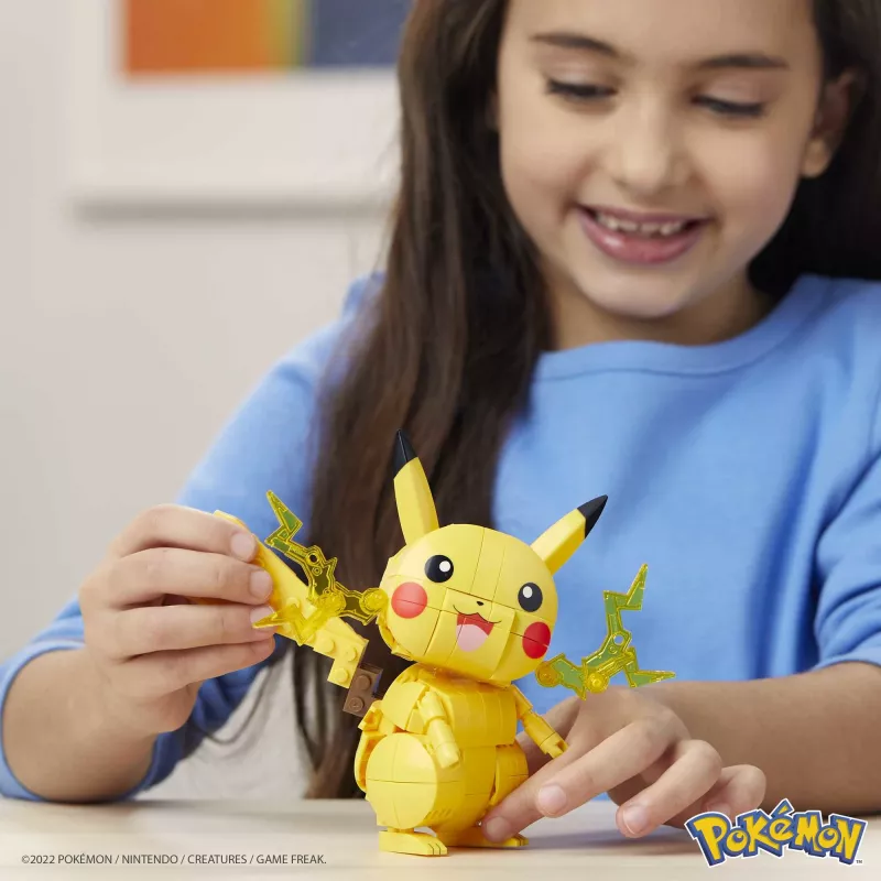 MEGA Pokémon Zestaw Budowlany Pikachu (211 elementów) z 1 figurką dla dzieci