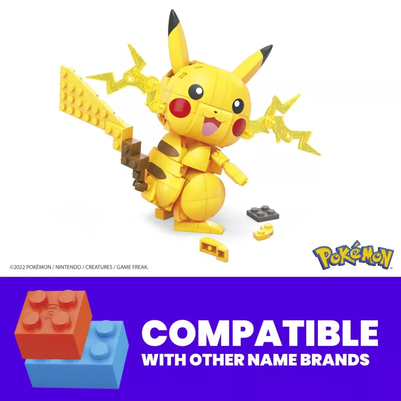 MEGA Pokémon Zestaw Budowlany Pikachu (211 elementów) z 1 figurką dla dzieci