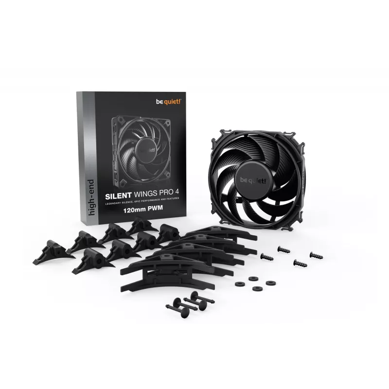 be quiet! SILENT WINGS PRO 4 | 120mm PWM Wentylator do obudowy komputera 12 cm Czarny 1 szt.