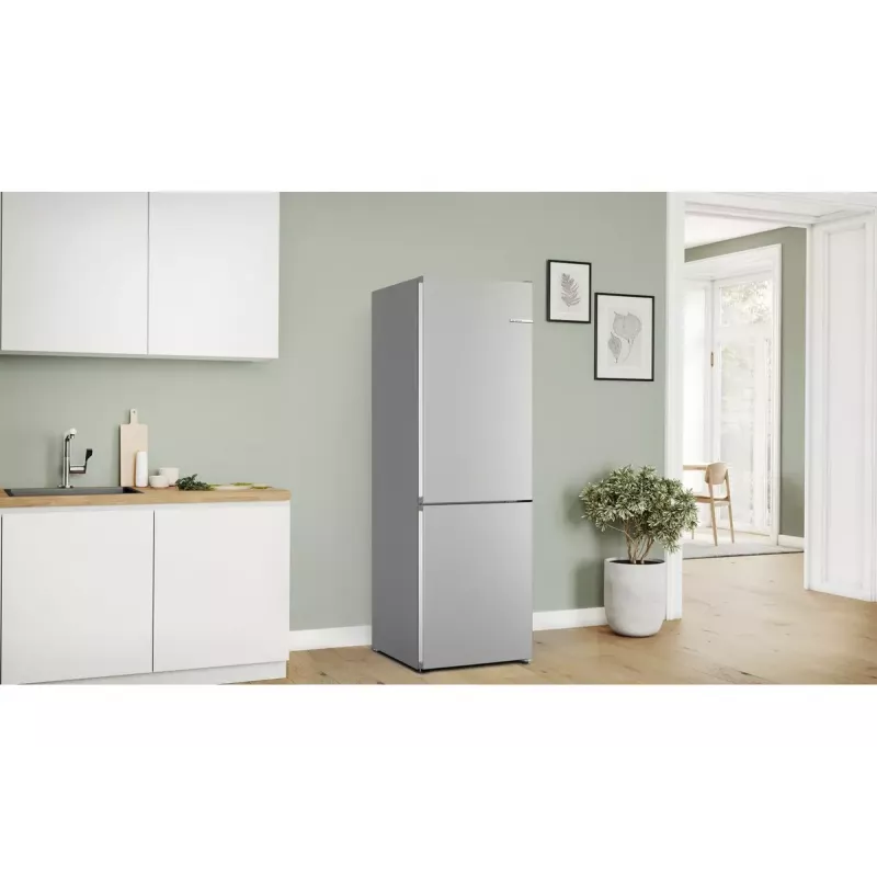 Chłodziarko-zamrażarka Bosch Serie 4 KGN362IDF, wolnostojąca, 321 l pojemności całkowitej (218 l chłodziarka / 103 l zamrażarka), stal nierdzewna, zamrażarka dolna