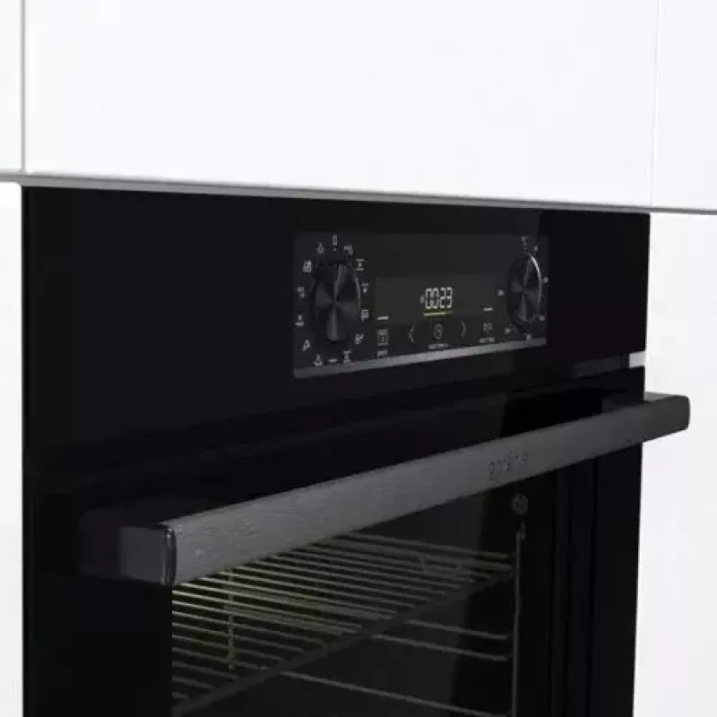 Piekarnik do zabudowy Gorenje BOS6737E06FBG — 77 L wielofunkcyjny, EcoClean, para, konwekcja, sterowanie mechaniczne, 59,5×59,5 cm, czarny