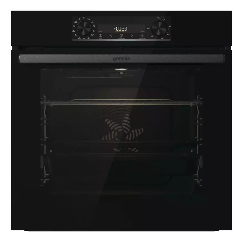 Piekarnik do zabudowy Gorenje BOS6737E06FBG — 77 L wielofunkcyjny, EcoClean, para, konwekcja, sterowanie mechaniczne, 59,5×59,5 cm, czarny