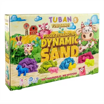 Piasek kinetyczny dla dzieci Tuban DYNAMIC SAND SET – FARM Wielokolorowy