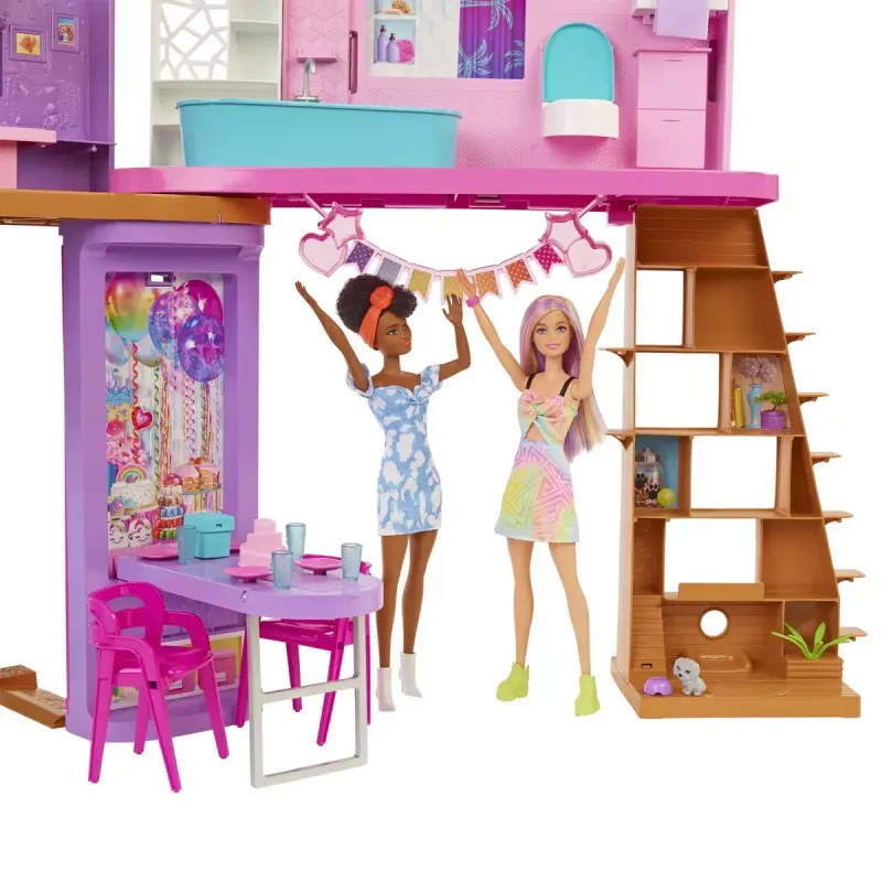 Zestaw Barbie Domek Wakacyjny z 30+ elementami, zabawka dla dzieci od 3 lat
