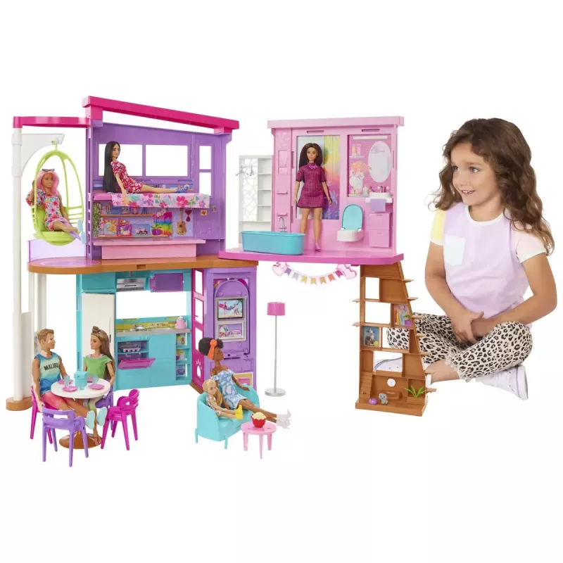 Zestaw Barbie Domek Wakacyjny z 30+ elementami, zabawka dla dzieci od 3 lat