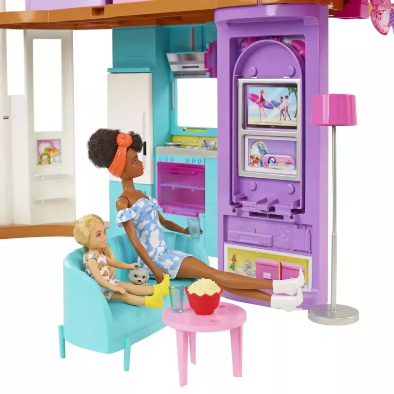 Zestaw Barbie Domek Wakacyjny z 30+ elementami, zabawka dla dzieci od 3 lat