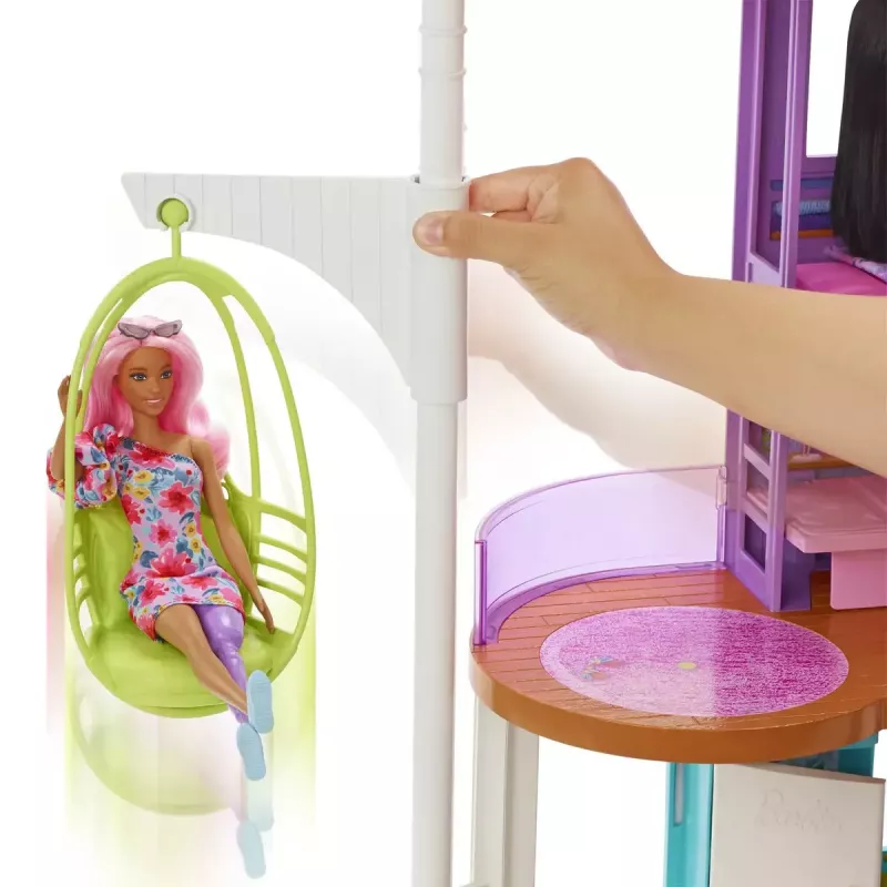 Zestaw Barbie Domek Wakacyjny z 30+ elementami, zabawka dla dzieci od 3 lat