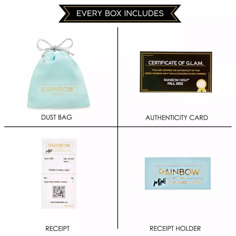 Rainbow High Accessories Studio Series 1, H Assortment in PDQ - torebka dla lalki