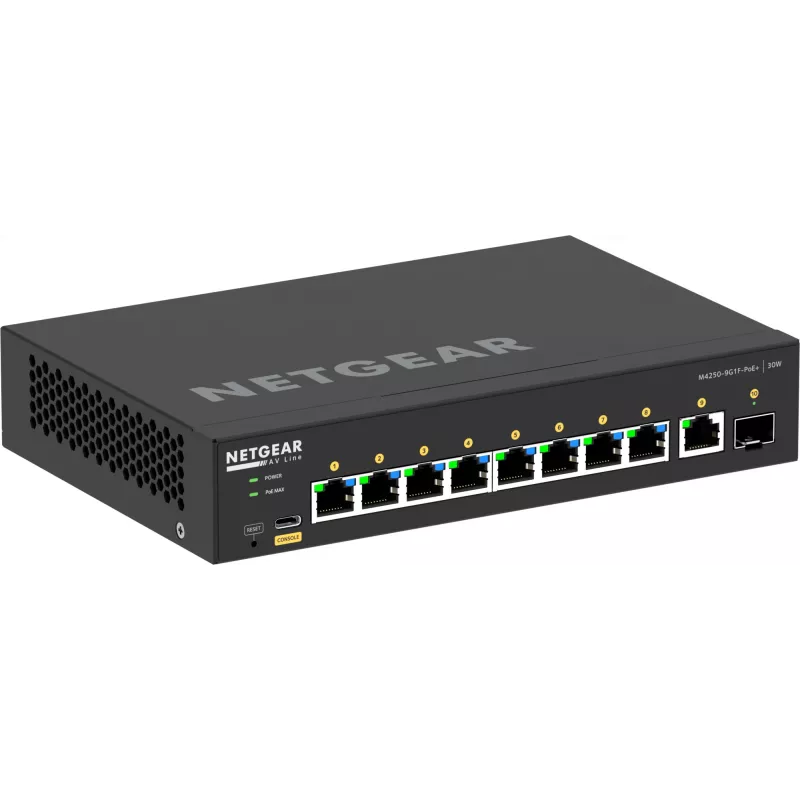 Przełącznik zarządzany NETGEAR GSM4210PD-100EUS 8x1G PoE+ 110W 1xSFP