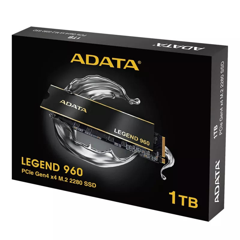 Dysk SSD M.2 1 TB ADATA LEGEND 960 PCIe 4.0 NVMe, 7400/6000 MB/s, 3D NAND, SMI SM2264, szyfrowanie sprzętowe, radiator