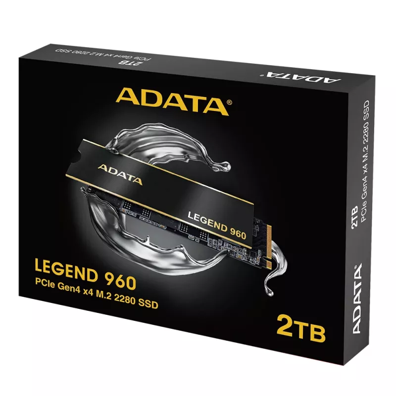 Dysk SSD ADATA LEGEND 960 M.2 NVMe 2 TB PCIe 4.0, odczyt 7400 MB/s, zapis 6800 MB/s, 3D NAND, radiator