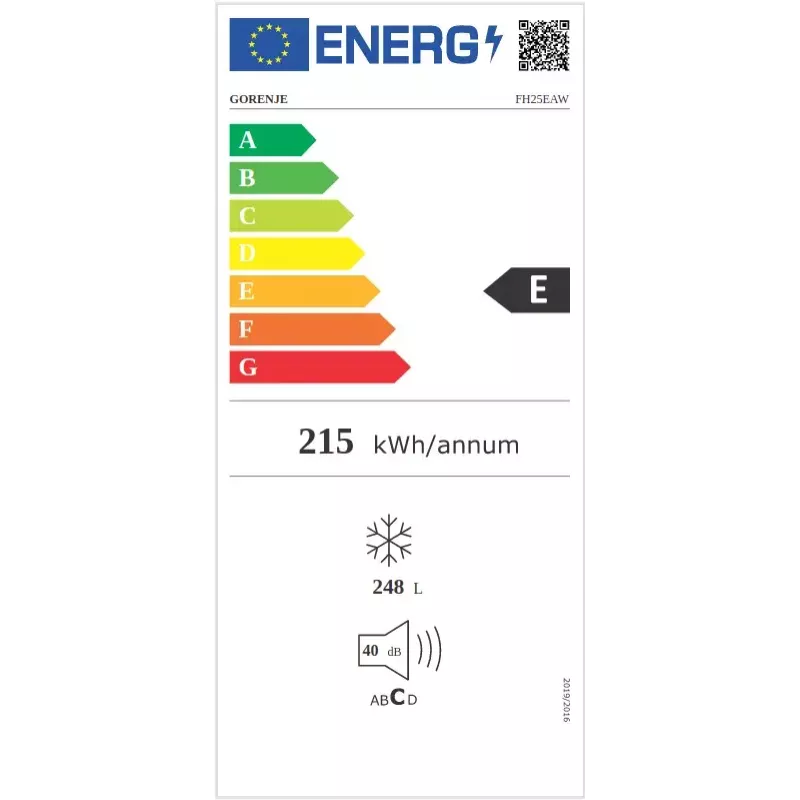 Gorenje FH25EAW Zamrażarka skrzyniowa wolnostojąca 248 L Biała