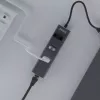 Koncentrator USB-C SAVIO AK-57 z 3× USB-A, RJ-45 Gigabit Ethernet (5000 Mbit/s), aluminium szare