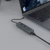Koncentrator USB-C SAVIO AK-57 z 3× USB-A, RJ-45 Gigabit Ethernet (5000 Mbit/s), aluminium szare