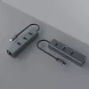 Koncentrator USB-C SAVIO AK-57 z 3× USB-A, RJ-45 Gigabit Ethernet (5000 Mbit/s), aluminium szare