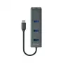 Koncentrator USB-C SAVIO AK-57 z 3× USB-A, RJ-45 Gigabit Ethernet (5000 Mbit/s), aluminium szare