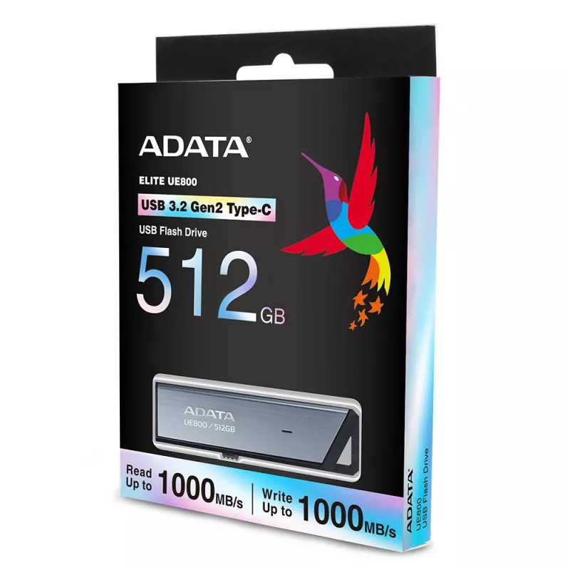 ADATA UE800 Pamięć USB 512 GB USB Type-C 3.2 Gen 2 (3.1 Gen 2) Srebrny