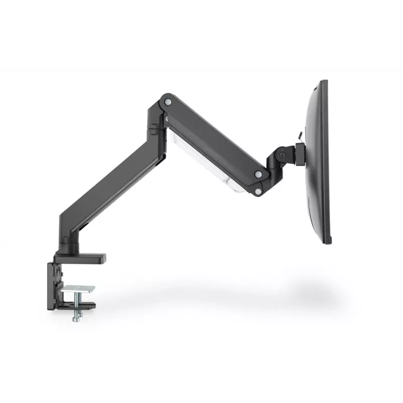 Uchwyt biurkowy DIGITUS Single Gas Spring do monitora 35 cali, maks. 15 kg, czarny