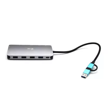 i-tec USB 3.0 USB-C/Thunderbolt 3x Display Metal Nano Dock z LAN + Power Delivery 100 W