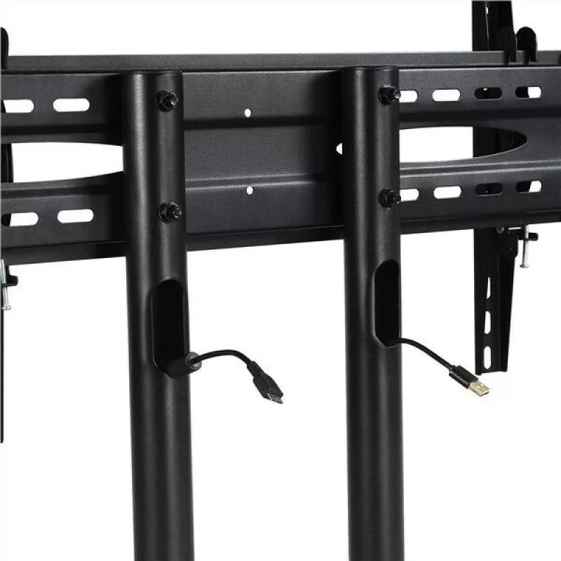 Podstawa podłogowa TECHLY ICA-TR16T do wyświetlaczy 37–70 cali, VESA 200x200–600x400, do 50 kg, regulowana wysokość, kółka, pochylenie ±10° (czarna)