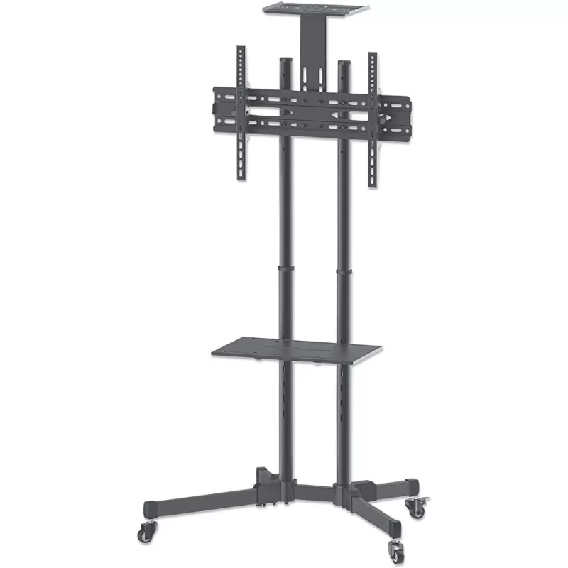 Podstawa podłogowa TECHLY ICA-TR16T do wyświetlaczy 37–70 cali, VESA 200x200–600x400, do 50 kg, regulowana wysokość, kółka, pochylenie ±10° (czarna)