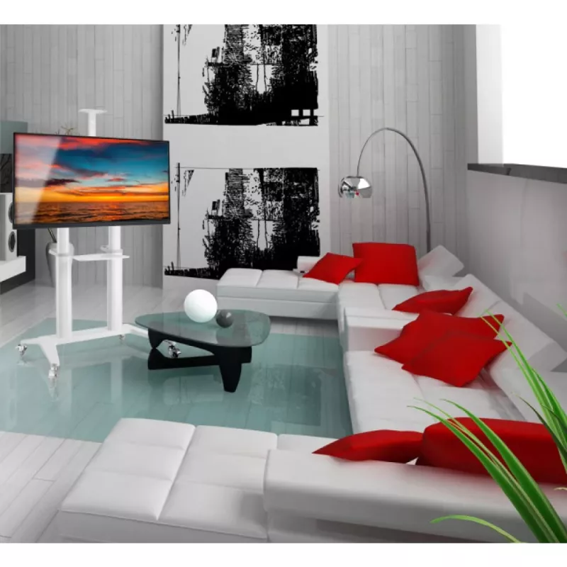 Wózek/stojak multimedialny Techly ICA-TR49W biały do płaskiego panelu